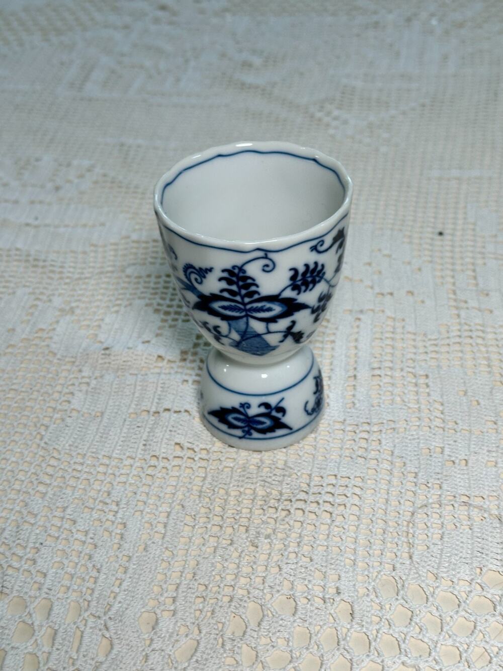 Vintage Blue Danube Japan Blue Onion Porcelain Double Egg Cup Egg Holder